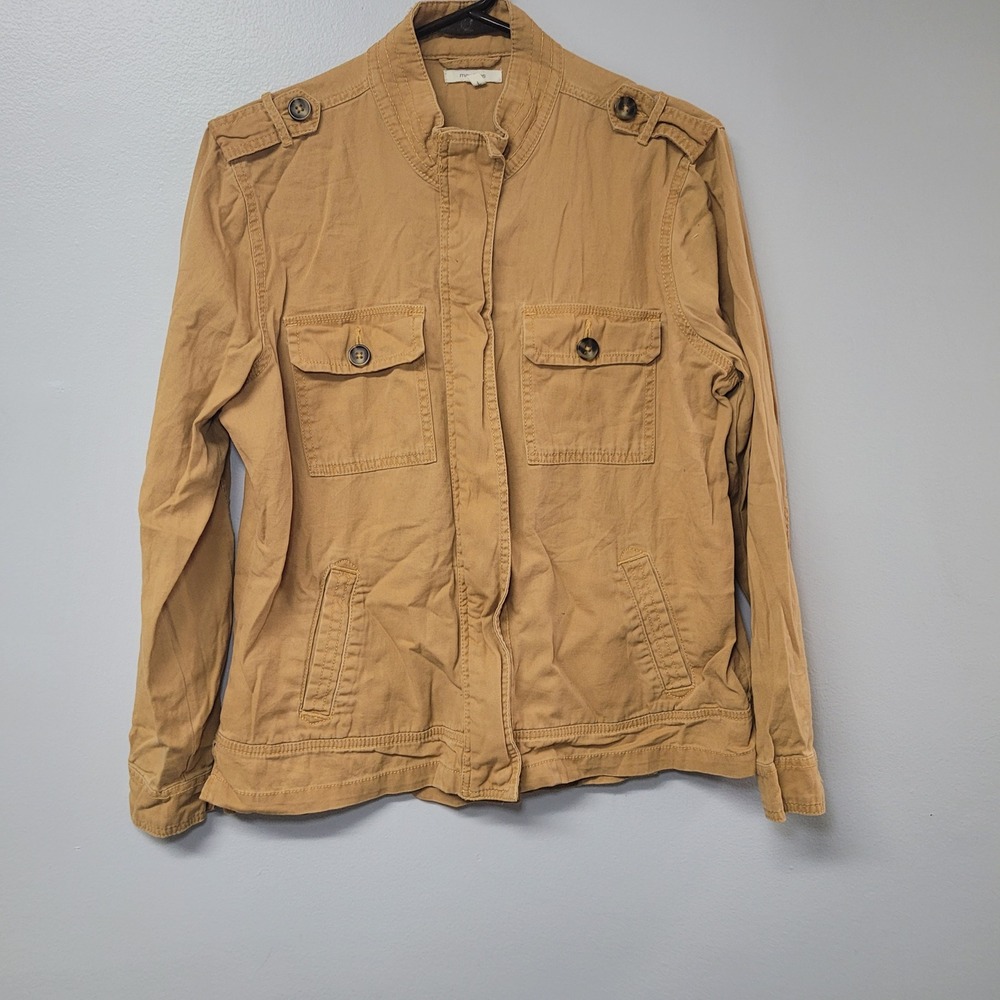 Maurices Womens Mustard Yellow Utility Field Jacket Large Cinched Waist Durable